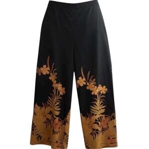 Tori Richard Silk Blend Tropical Floral Palazzo Pants Size 14
